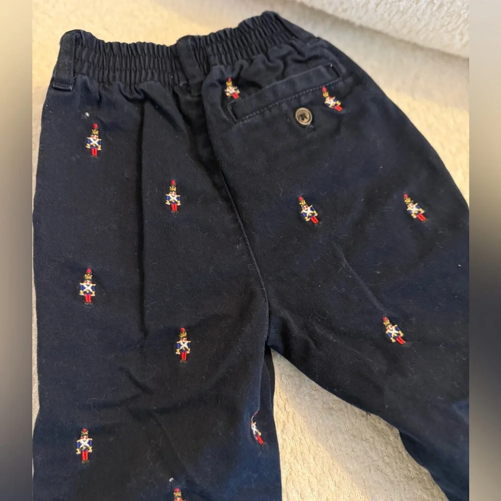 Ralph Lauren Baby Boys‎ Nutcracker Pants 9M Navy Holiday Embroidered